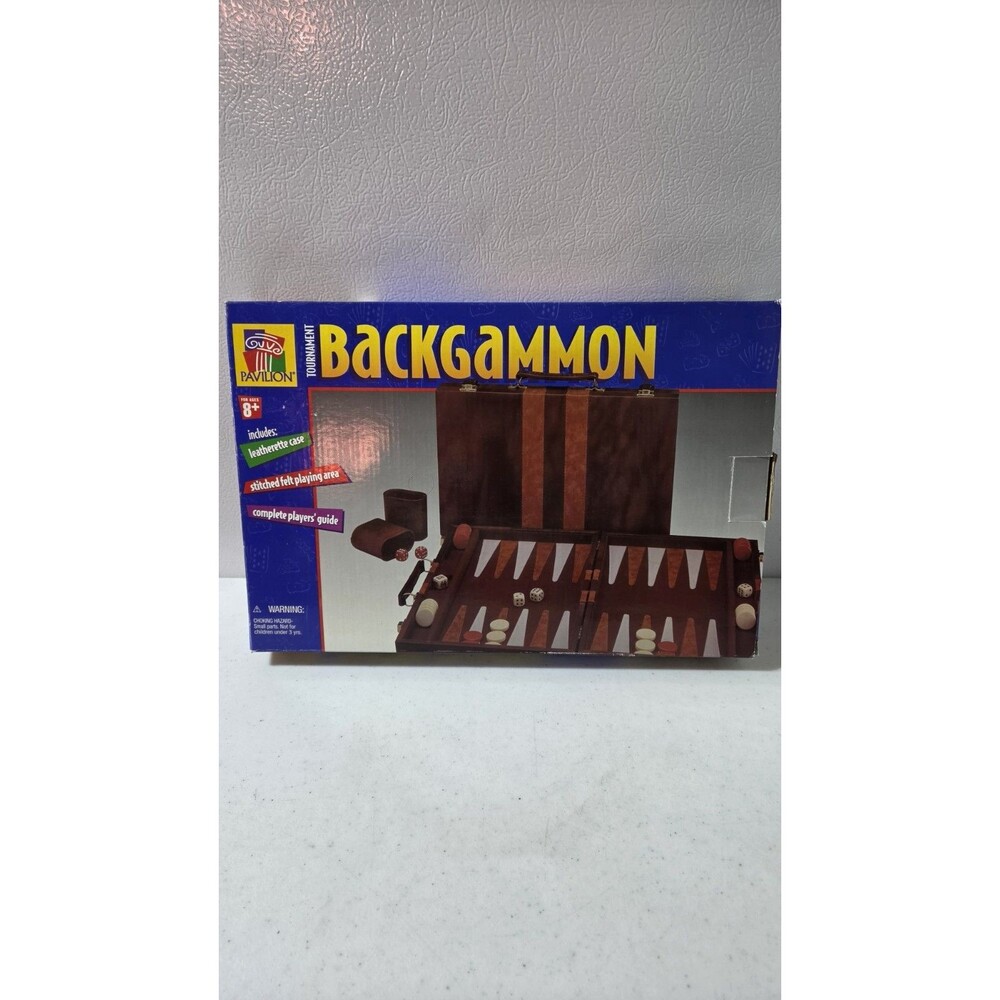 1999 Pavilion Tournament Backgammon Board Game Vintage New 15”X10”